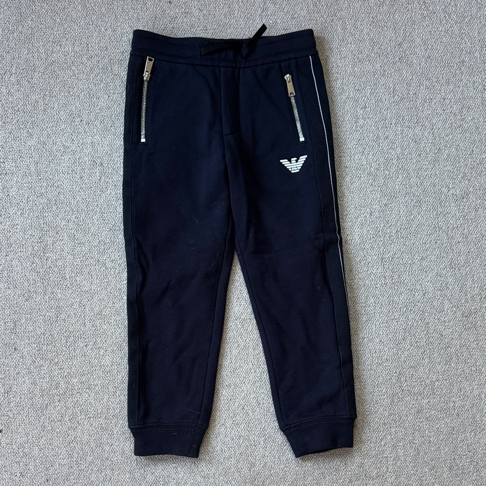 Emporio Armani Kids Navy Joggers super cozy inside